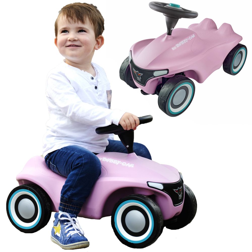 Paspiriama mašinėlė BIG Bobby Car Neo, rožinė-Judėjimui, Paspiriamosios mašinėlės ir jų priedai, Paspiriamos mašinėlės-e-vaikas