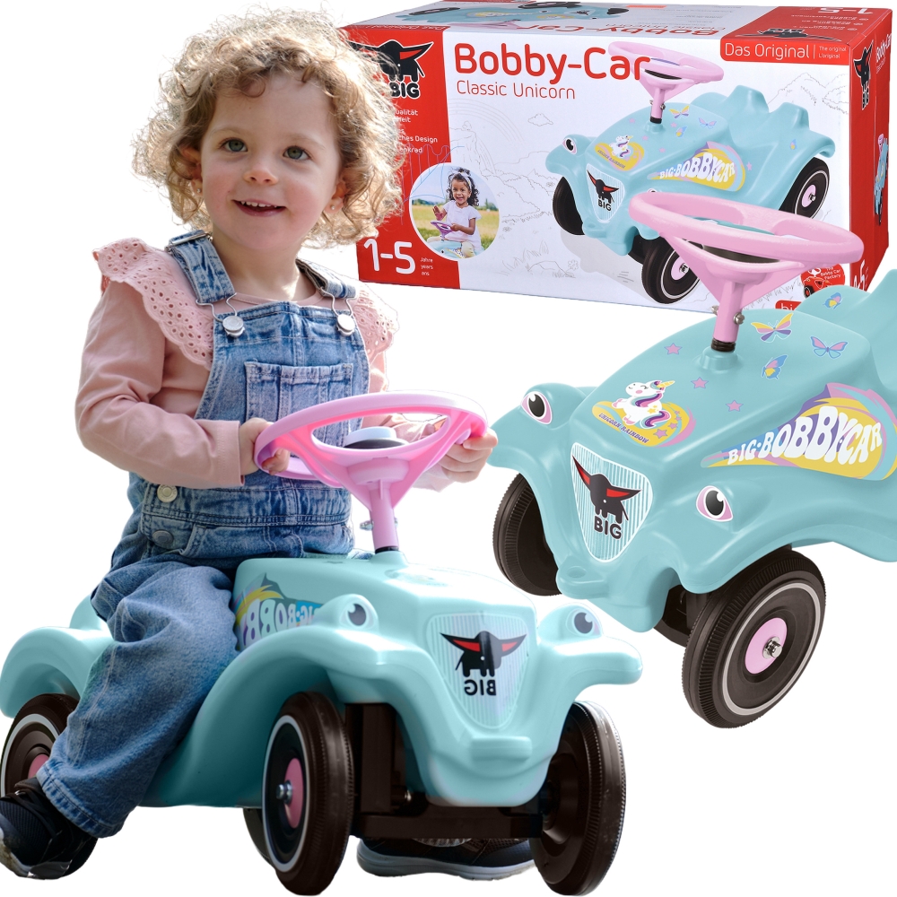 Paspiriama mašinėlė BIG Bobby Car Classic Vienaragis-Judėjimui, Paspiriamosios mašinėlės ir jų priedai, Paspiriamos mašinėlės-e-