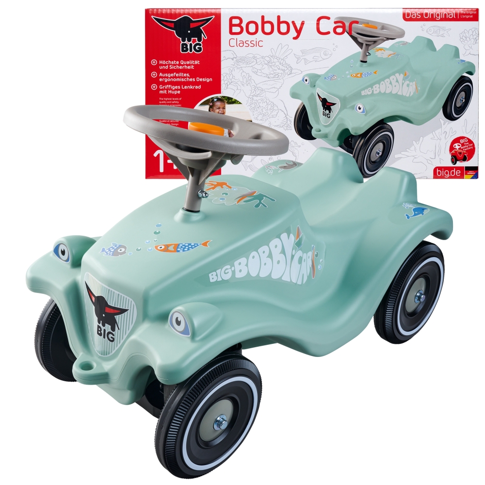 Paspiriama mašinėlė BIG Bobby Car Classic Green Sea-Judėjimui, Paspiriamosios mašinėlės ir jų priedai, Paspiriamos mašinėlės-e-v