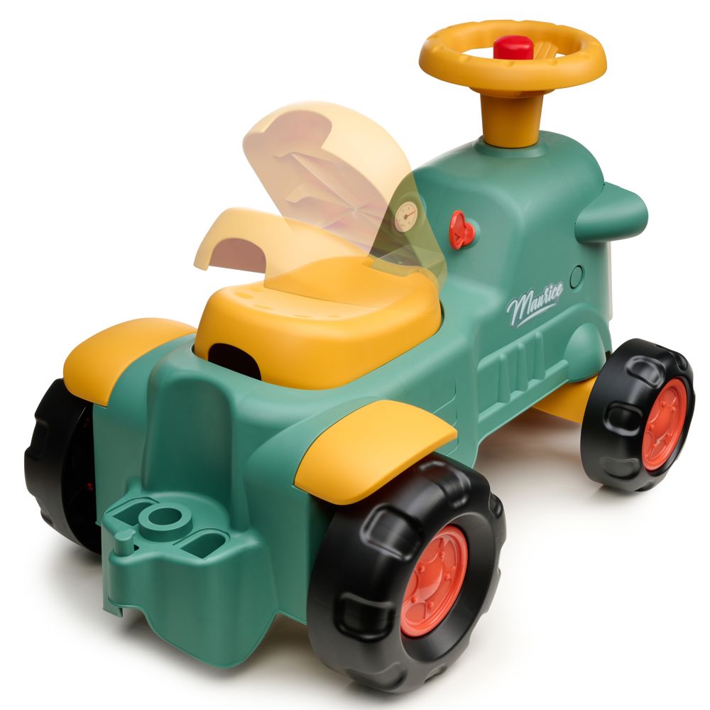 Paspiriamas traktorius - stumdukas FALK Maurice Ride-on Pushback nuo 1 metų Green-Judėjimui, Paspiriamosios mašinėlės ir jų prie