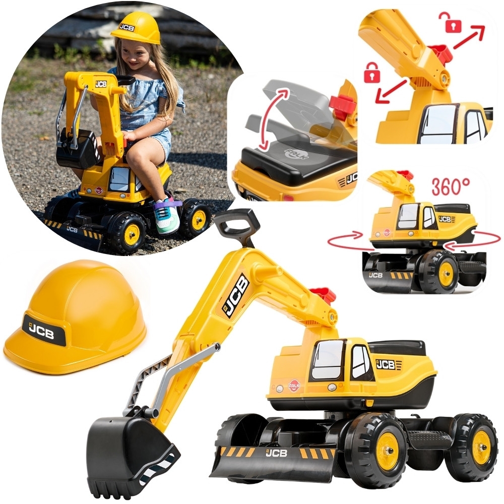 Ekskavatorius su besisukančiu geltonu kaušu FALK JCB DIGGER, nuo 3 metų-Žaislai, Lauko žaislai, Vandens ir smėlio žaislai, Smėli