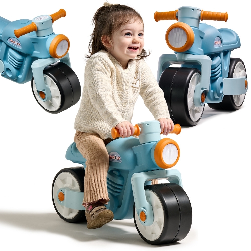 Paspiriamas motociklas FALK Quiet Wheels Motor Prem1er Retro Blue 1+-Judėjimui, Balansiniai dviratukai-e-vaikas