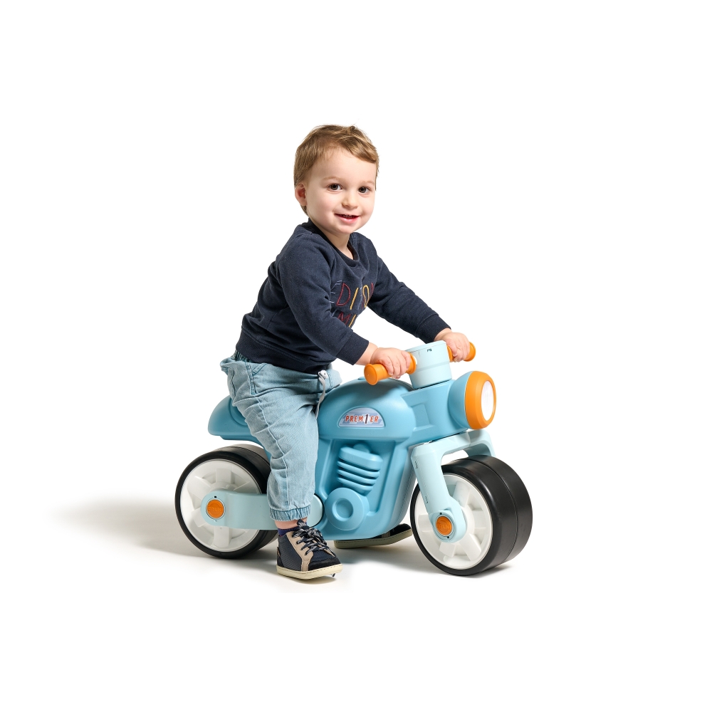 Paspiriamas motociklas FALK Quiet Wheels Motor Prem1er Retro Blue 1+-Judėjimui, Balansiniai dviratukai-e-vaikas