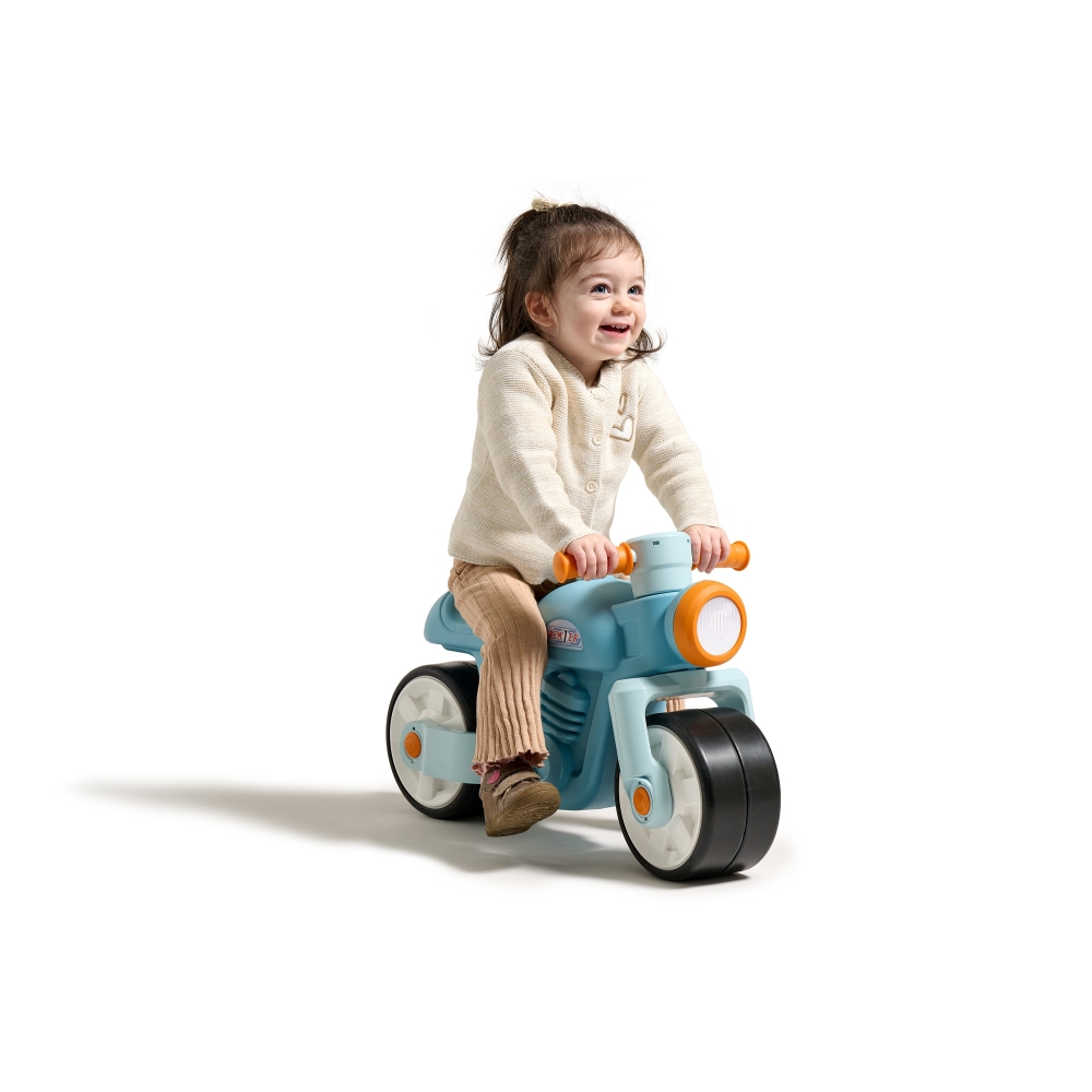 Paspiriamas motociklas FALK Quiet Wheels Motor Prem1er Retro Blue 1+-Judėjimui, Balansiniai dviratukai-e-vaikas