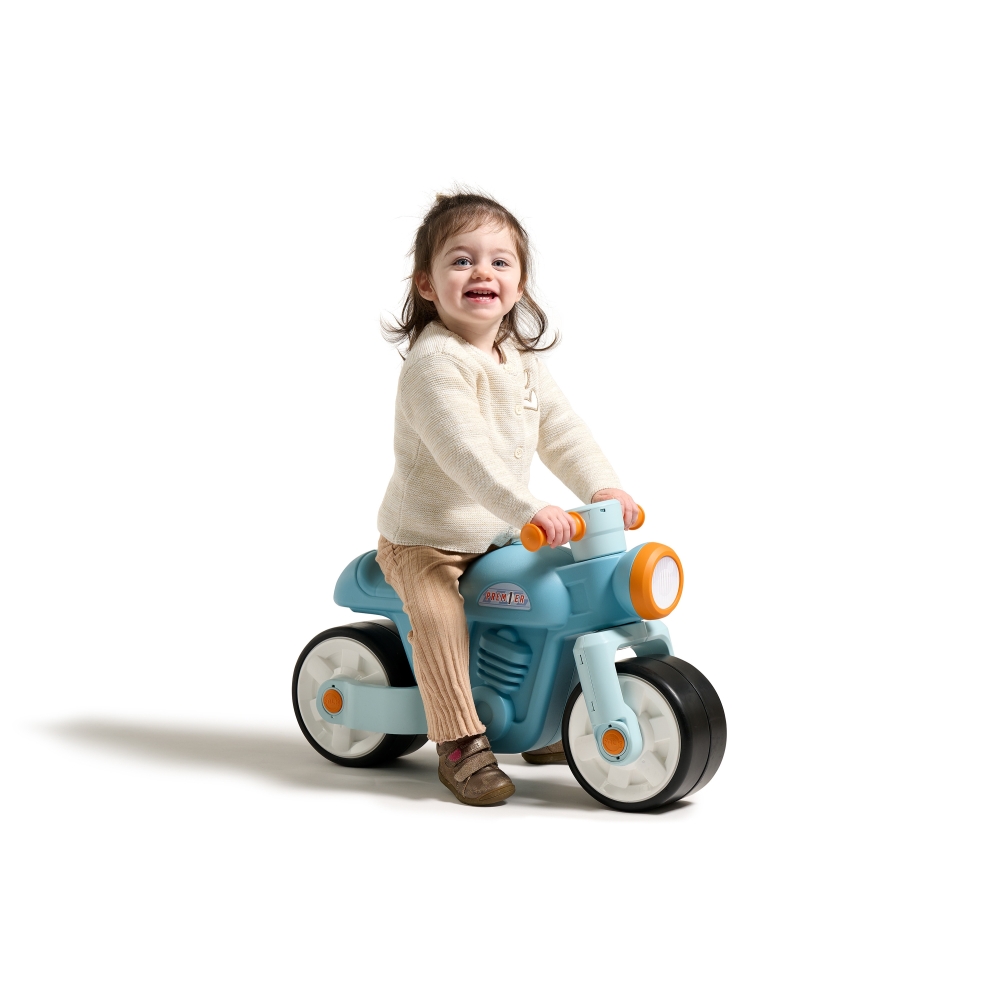 Paspiriamas motociklas FALK Quiet Wheels Motor Prem1er Retro Blue 1+-Judėjimui, Balansiniai dviratukai-e-vaikas