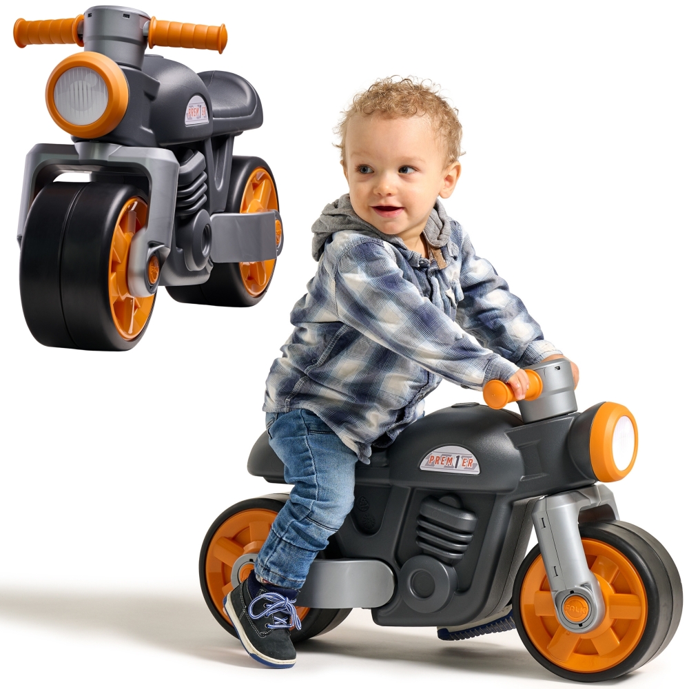Paspiriamas motociklas FALK Quiet Wheels Prem1er Retro Black (nuo 12 mėn.