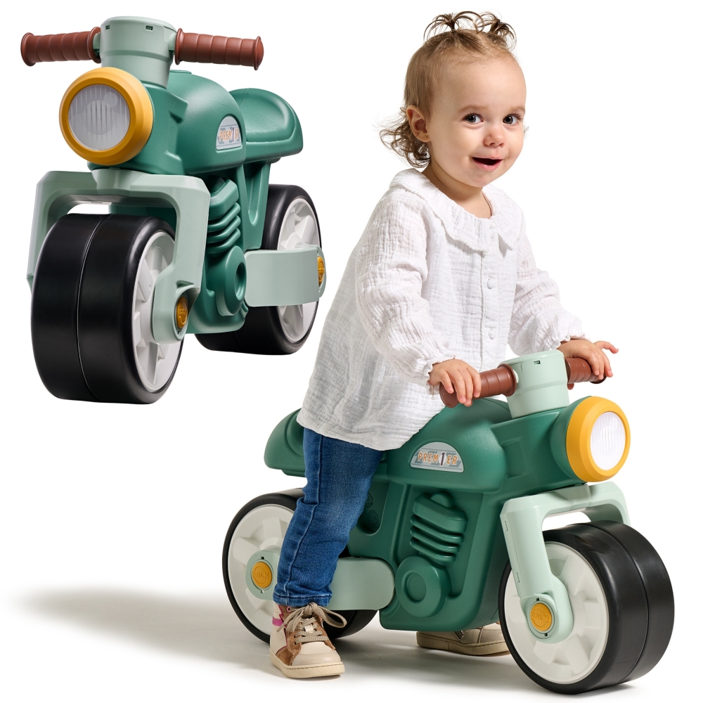 FALK Running Rider Quiet Wheels Motor Prem1er Retro Green 12+-Judėjimui, Balansiniai dviratukai-e-vaikas
