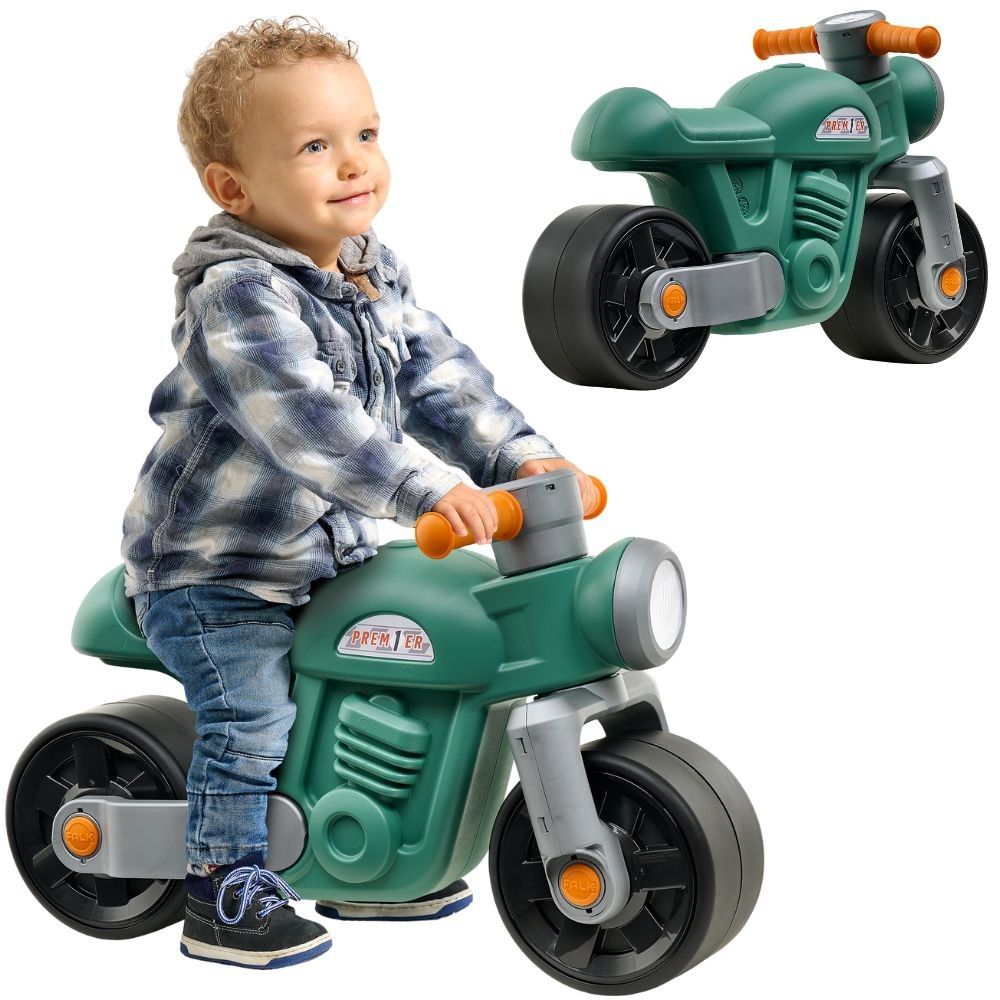 Paspiriamas motociklas FALK Moto Premier, 1–3 m., žalias