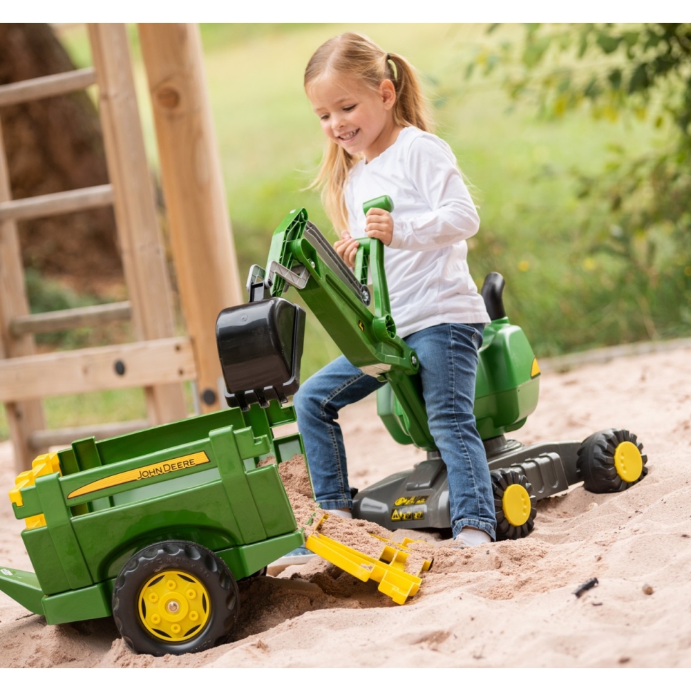 Paspiriamas ekskavatorius Rolly Toys 421022 John Deere Rolly-Digger-Judėjimui, Paspiriamosios mašinėlės ir jų priedai, Paspiriam