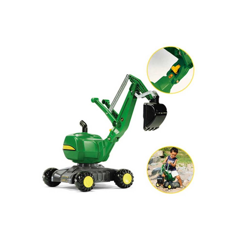 Paspiriamas ekskavatorius Rolly Toys 421022 John Deere Rolly-Digger-Judėjimui, Paspiriamosios mašinėlės ir jų priedai, Paspiriam