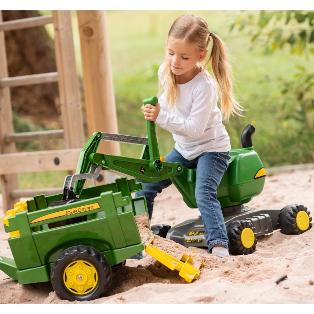Paspiriamas ekskavatorius Rolly Toys 421022 John Deere Rolly-Digger-Judėjimui, Paspiriamosios mašinėlės ir jų priedai, Paspiriam