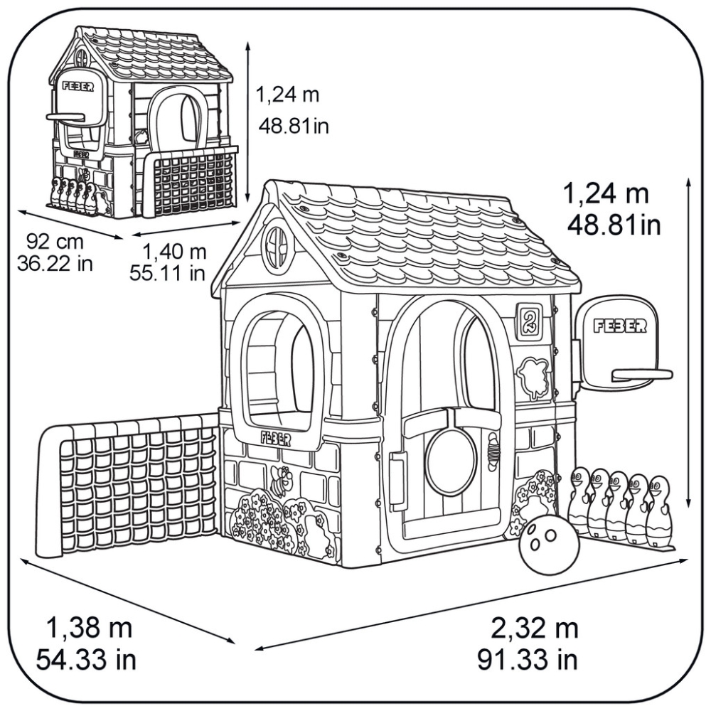 Daugiafunkcinis namelis 6-in-1 FEBER Activity House su priedais