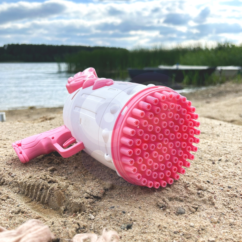 WOOPIE muilo burbulų pistoletas 91 skylutė rožinė