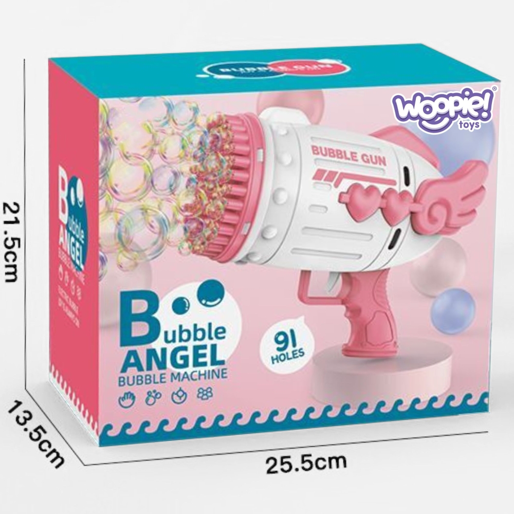 WOOPIE muilo burbulų pistoletas 91 skylutė rožinė