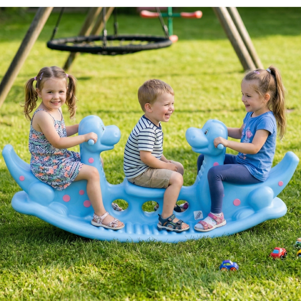 WOOPIE Dino Rocker Balance Swing Light Blue