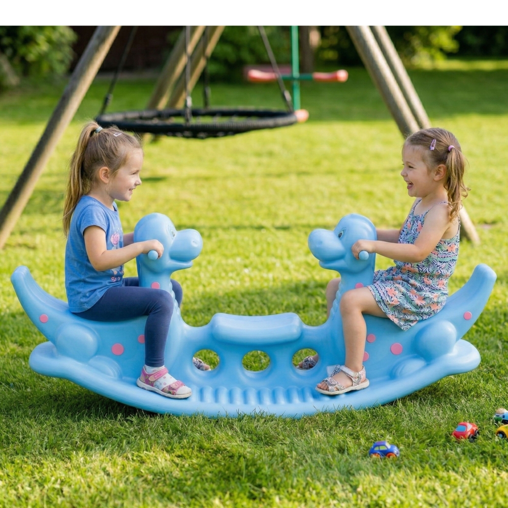 WOOPIE Dino Rocker Balance Swing Light Blue