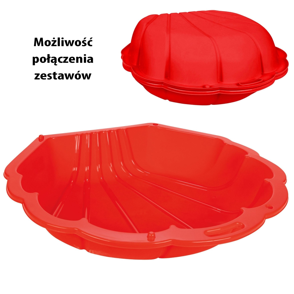 Smėlio dėžė - baseino kriauklė WOOPIE 3in1, raudona