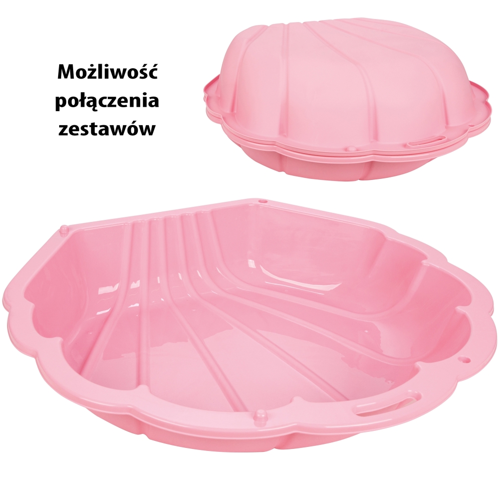 Smėlio dėžė / baseinas WOOPIE Sandbox 3-in-1 Shell, 1 vnt rožinė-Žaislai, Lauko žaislai, Smėlio dėžės-e-vaikas