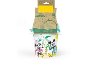 SMOBY Žalias Mickey Minnie Mouse kibirėlis su smėlio priedais ir bioplastiko laistytuvu