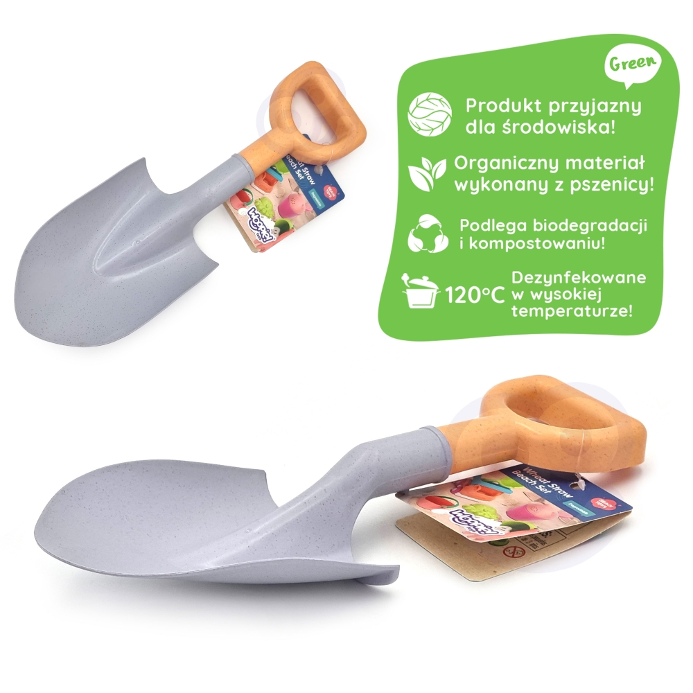 WOOPIE GREEN Smėlio kastuvas 33 cm BIODEGRADOWALINĖ ORGANINĖ MEDŽIAGA