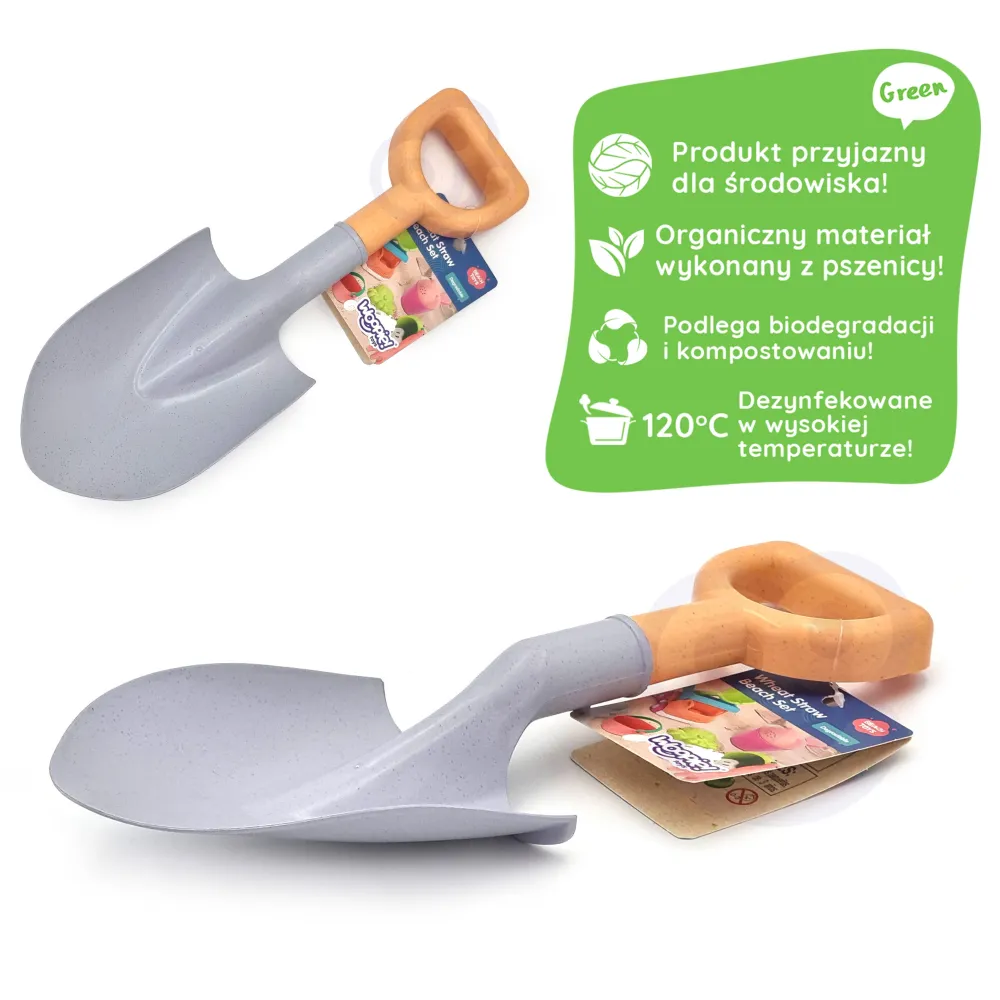 WOOPIE GREEN Smėlio kastuvas 33 cm BIODEGRADOWALINĖ ORGANINĖ MEDŽIAGA