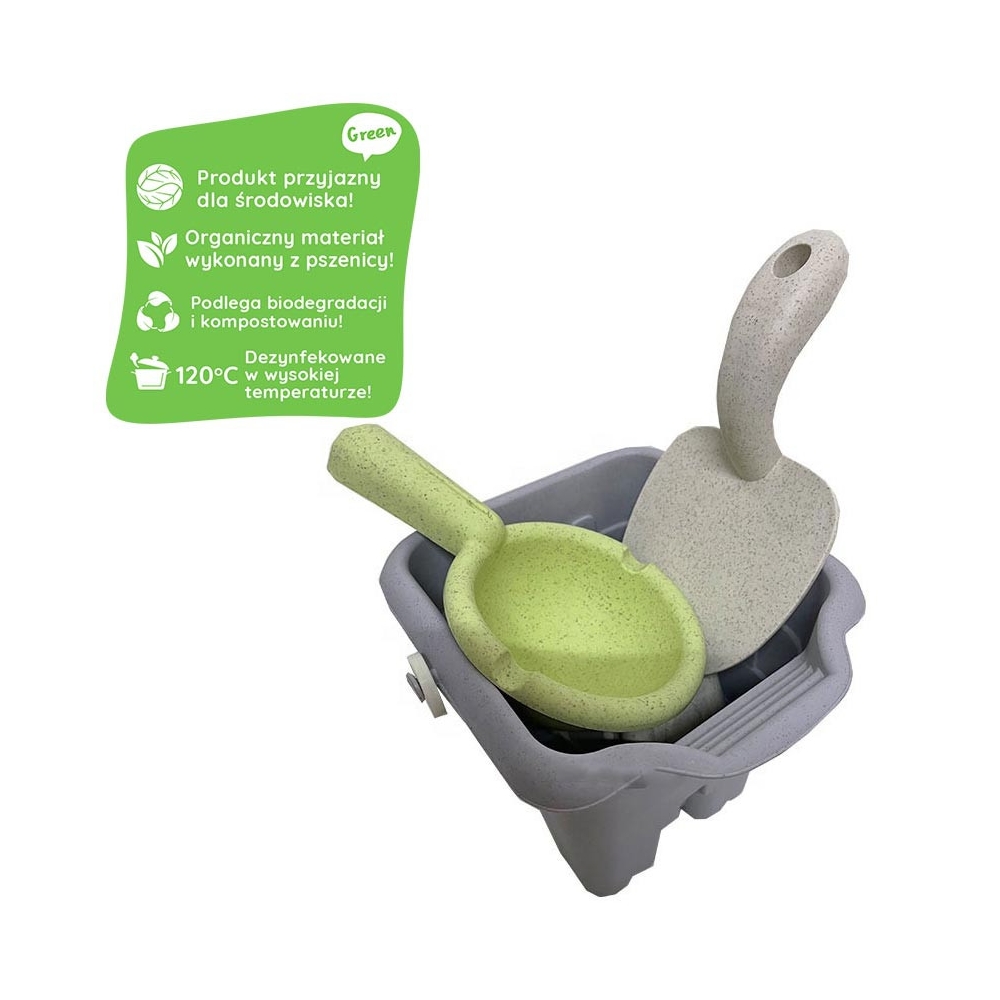 WOOPIE GREEN Zestaw do Piasku w Wiaderku Wieża 8 el. BIODEGRADOWALNY ORGANICZNY MATERIAŁ					