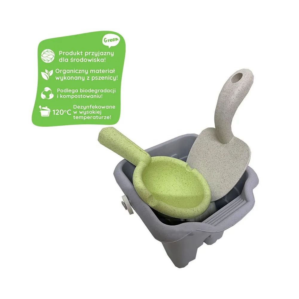 WOOPIE GREEN Smėlio rinkinys kibirėlyje Bokštas 8 el. BIOLOGIŠKAI SUYRANTI ORGANINĖ MEDŽIAGA