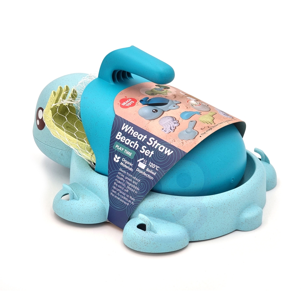 WOOPIE GREEN 2-in-1 smėlio ir vonios rinkinys "Vėžlys mėlynas" 8 el. BIOLOGIŠKAI SKAIDI ORGANINĖ MEDŽIAGA