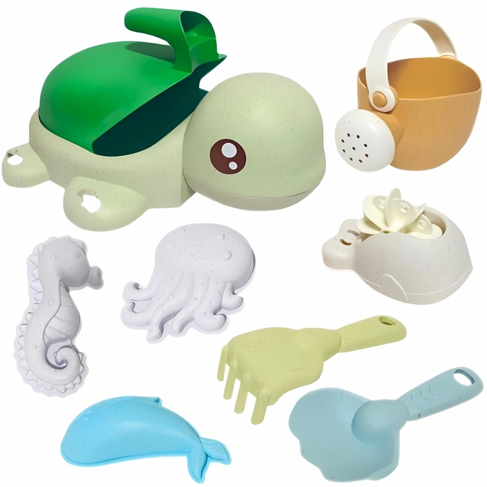 WOOPIE GREEN 2-in-1 smėlio ir vonios rinkinys Vėžlys Žalia 8 el. BIOLOGIŠKAI SUYRANTI ORGANINĖ MEDŽIAGA