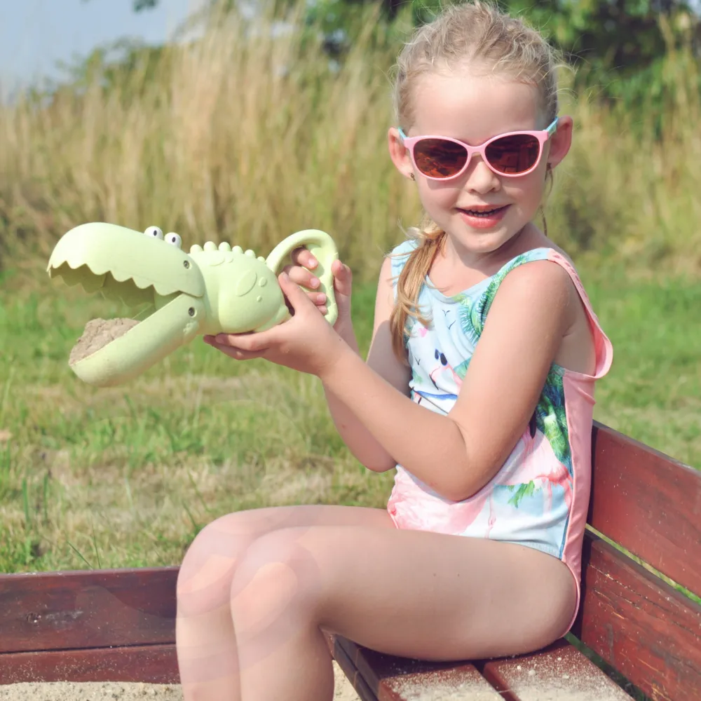 WOOPIE GREEN Krokodilo smėlio ir vandens rinktuvas, žalias BIODEGRADINĖ ORGANINĖ MEDŽIAGA