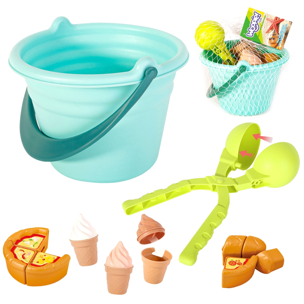 Ledų smėlio kibirėlis WOOPIE FUN ICE CREAM 2in1 Snowflake Factory 15 el.