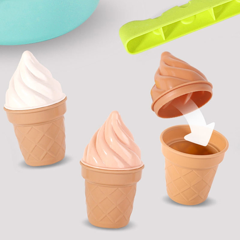 Ledų smėlio kibirėlis WOOPIE FUN ICE CREAM 2in1 Snowflake Factory 15 el.
