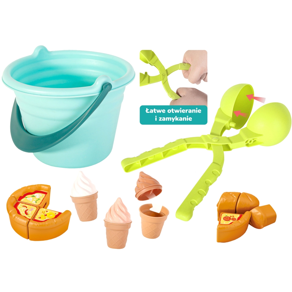 Ledų smėlio kibirėlis WOOPIE FUN ICE CREAM 2in1 Snowflake Factory 15 el.
