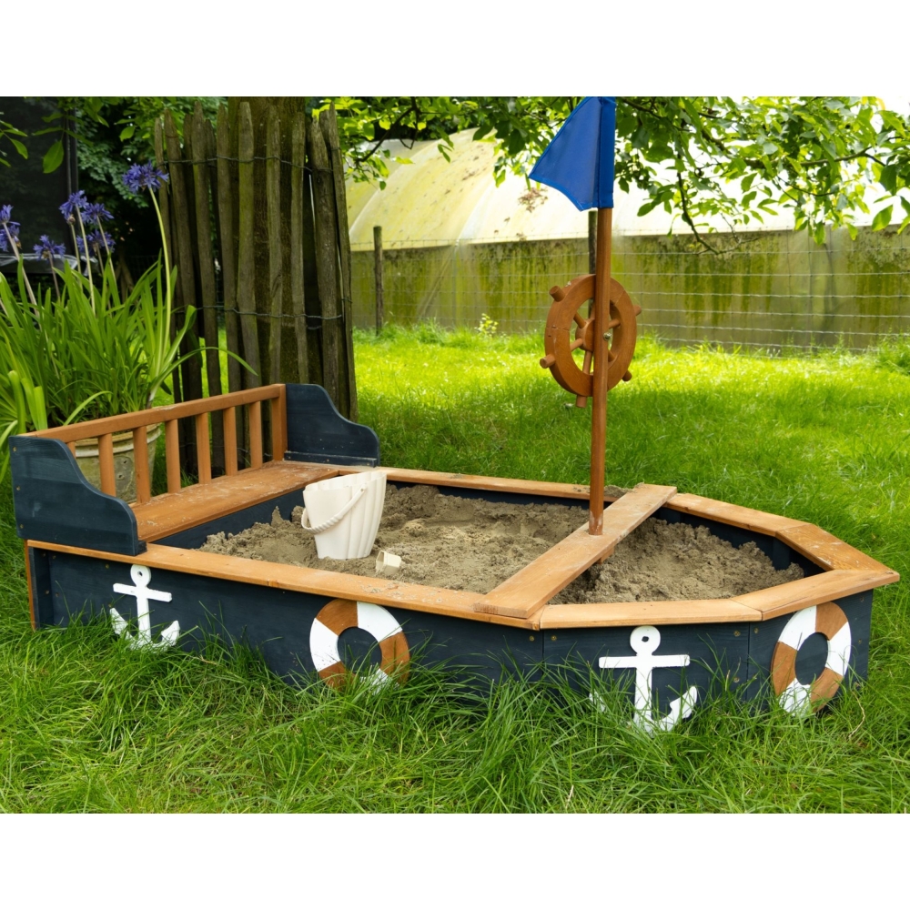 AXI Wooden Sandbox Doris Pirate Ship with Storage + Cover 153 cm 