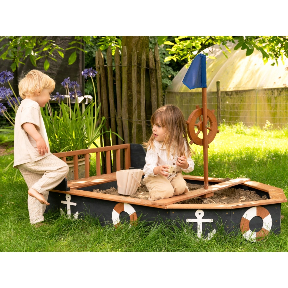 AXI Wooden Sandbox Doris Pirate Ship with Storage + Cover 153 cm 