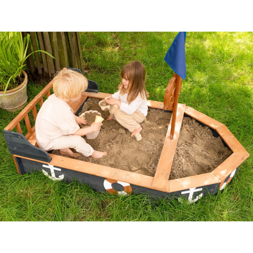 AXI Wooden Sandbox Doris Pirate Ship with Storage + Cover 153 cm 
