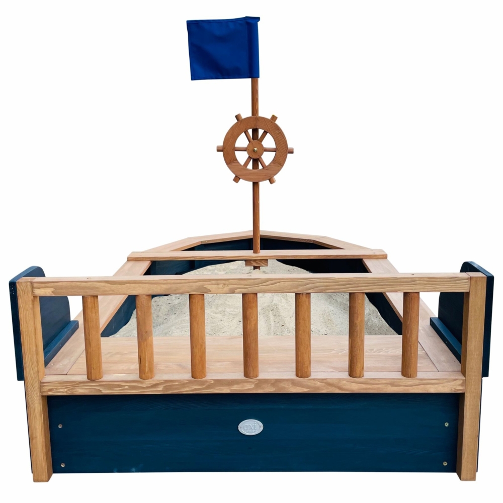 AXI Wooden Sandbox Doris Pirate Ship with Storage + Cover 153 cm 