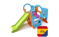 FEBER Duży Plac Zabaw Activity Center Zjeżdżalnia 100 cm Ścianka Wspinaczkowa Kształty