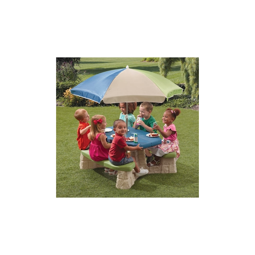 STEP2 Picnic Table with Umbrella and Benches