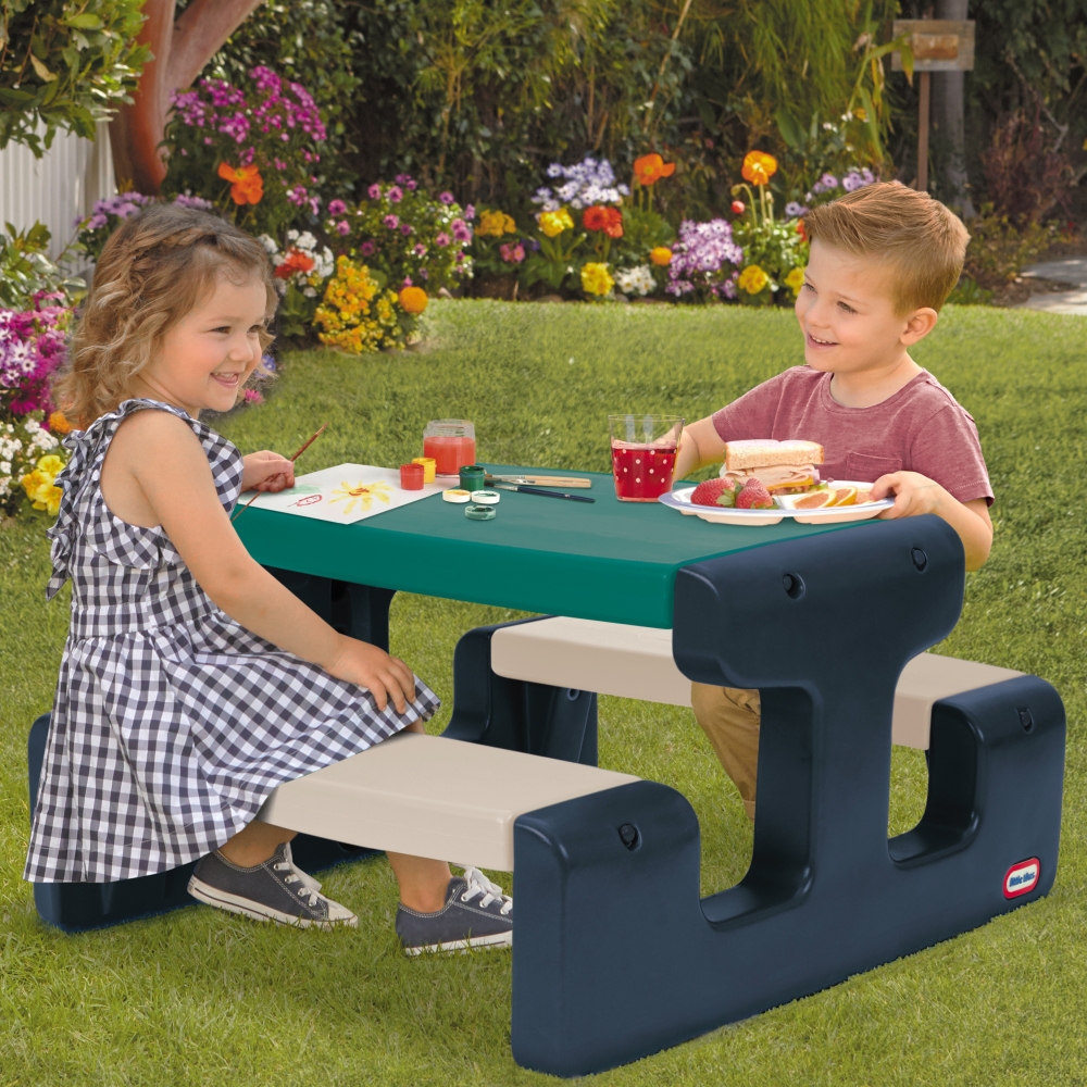 Vaikiškas sodo pikniko stalas Little Tikes, mėlynos ir žalios spalvos