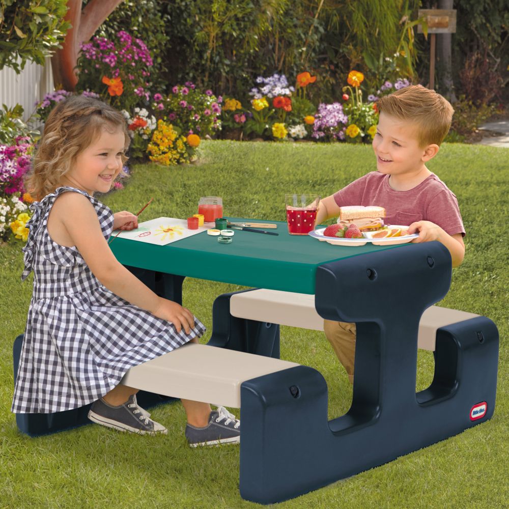 Vaikiškas sodo pikniko stalas Little Tikes, mėlynos ir žalios spalvos