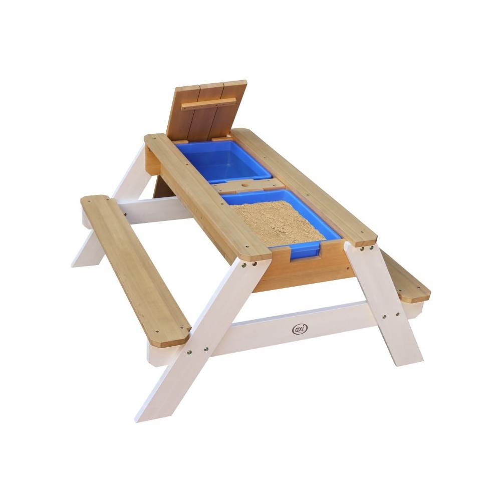 Pikniko stalas su suoliuku, skėčiu ir vandens/smėlio talpyklomis AXI Nick