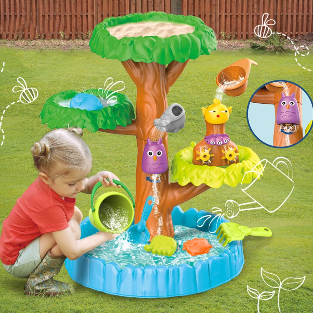 Vandens stalas Smėlio dėžė 2in1 WOOPIE Happy Tree 8 el.