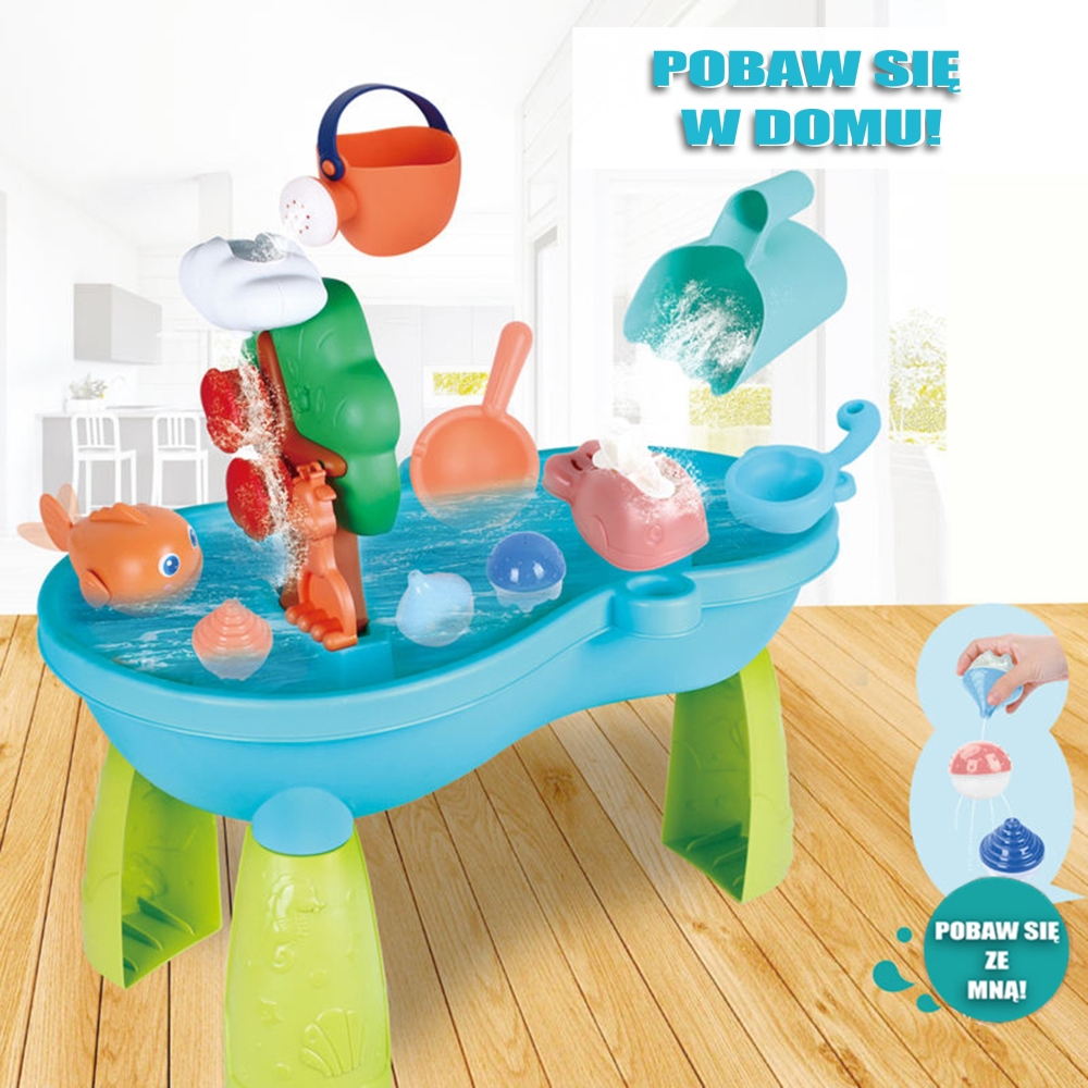 Vandens stalas WOOPIE 2in1 Smėlio dėžė Krioklys 10 el.