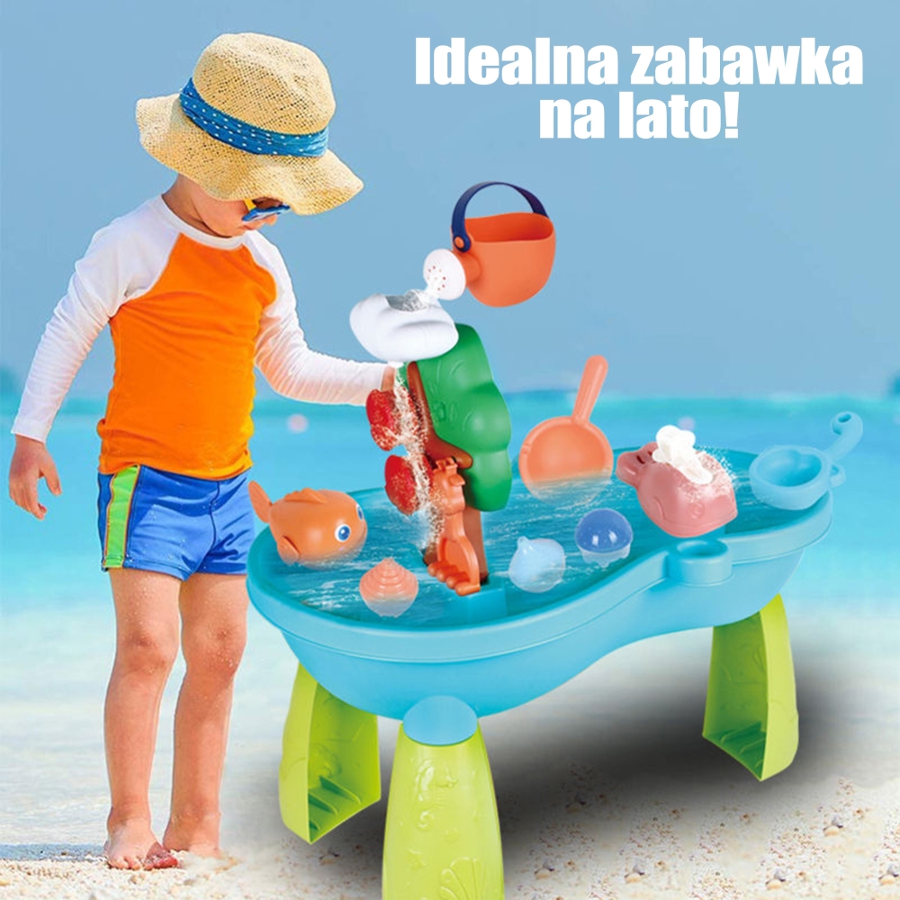 Vandens stalas WOOPIE 2in1 Smėlio dėžė Krioklys 10 el.