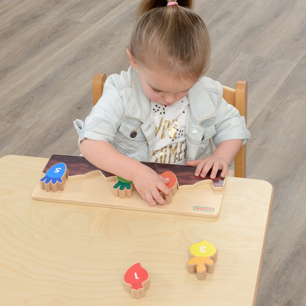 Medinė dėlionė MASTERKIDZ skaičiai, spalvos ir daržovės-Žaislai, Dėlionės, Dėlionės patiems mažiausiems-e-vaikas