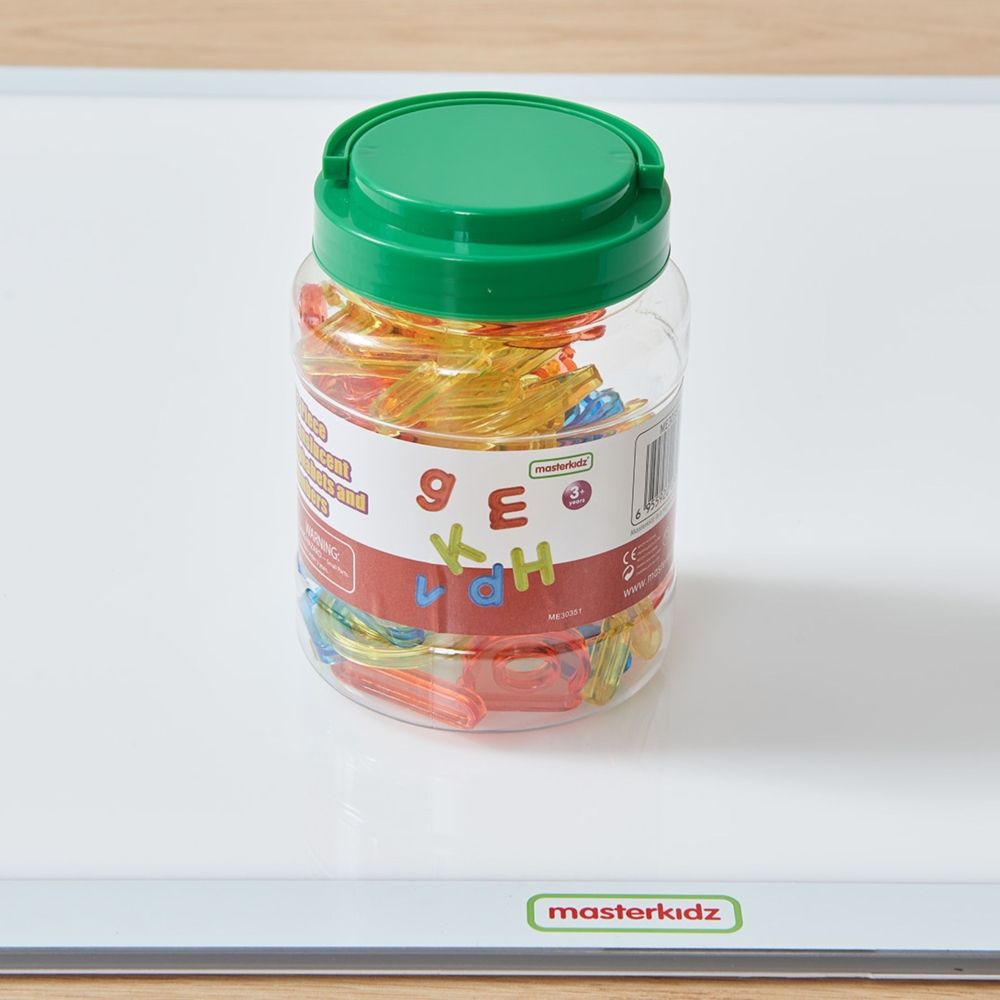 Skaidri abėcėlė MASTERKIDZ 52 spalvotos raidės LED skydeliams-Žaislai, Lavinamieji žaislai, Veiklos centrai-e-vaikas