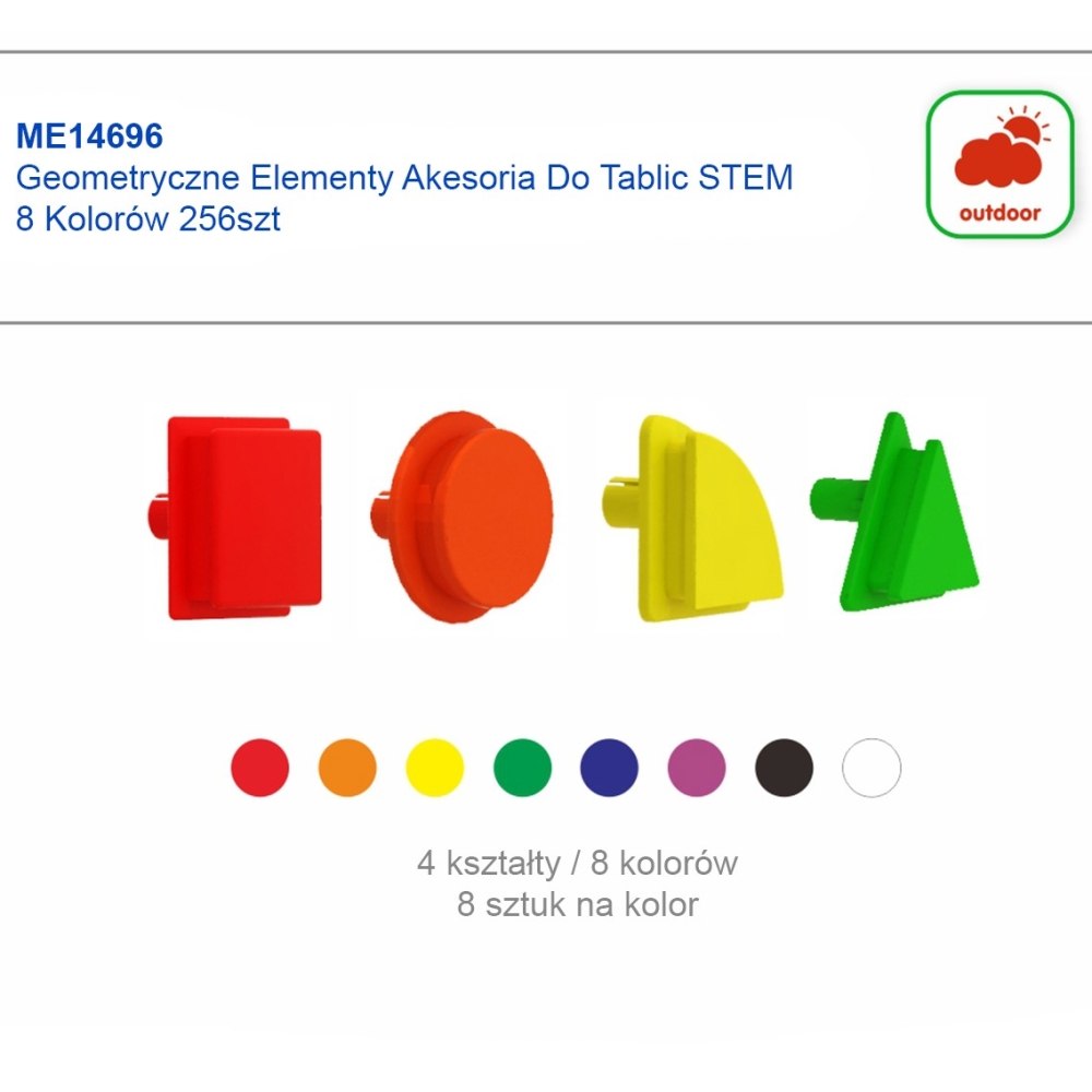 MASTERKIDZ Geometric Elements 8 Spalvos 256 vnt STEM plokščių priedai