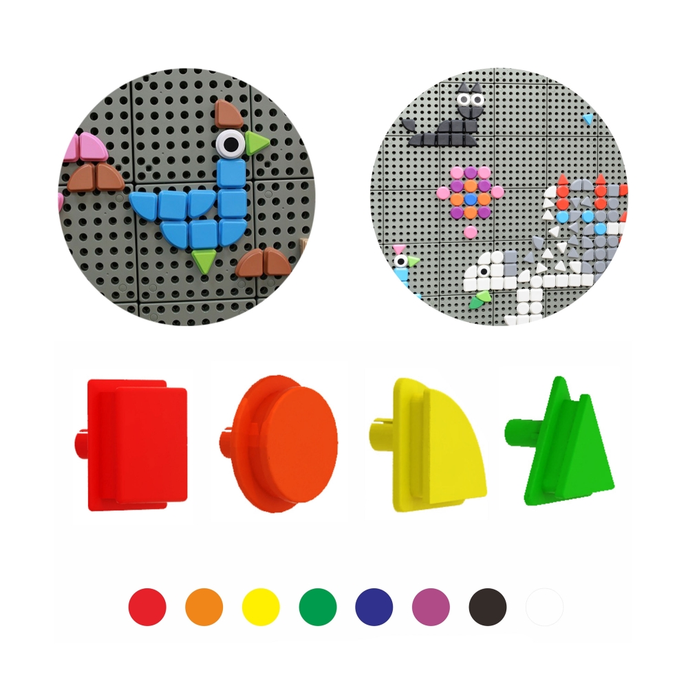 Geometrinių figūrų rinkinys MASTERKIDZ 64vnt., skirtas STEM lentai