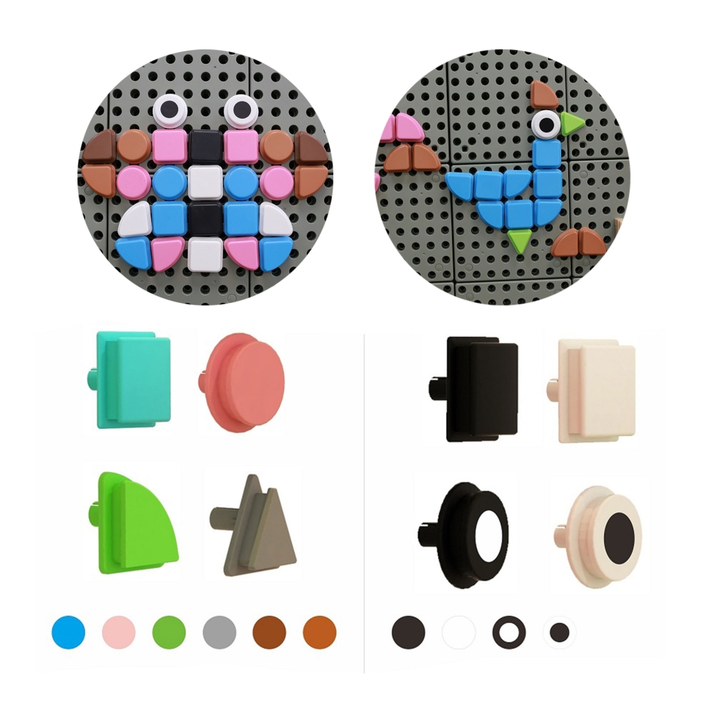 Geometrinių figūrų rinkinys MASTERKIDZ 64vnt, skirtas STEM lentai-Žaislai, Lavinamieji žaislai, Veiklos centrai-e-vaikas